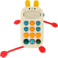 Montessori senzorická hračka pro děti - Telefon s tlačítky Králíček