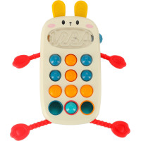 Montessori senzorická hračka pro děti - Telefon s tlačítky Králíček