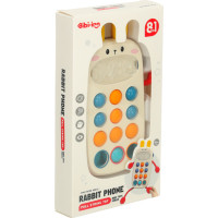 Montessori senzorická hračka pro děti - Telefon s tlačítky Králíček