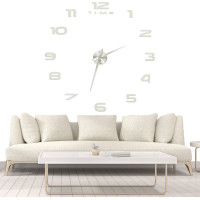 Nástěnné hodiny velké 80-120 cm - stříbrné