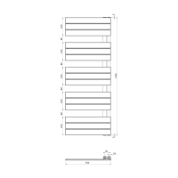 Aqualine MYTHOS otopné těleso 500x1430mm, bílá LLM514W
