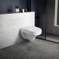 Aqualine DENICA závěsná WC mísa, Vortex Rimless, 36x52cm, bílá PS8512