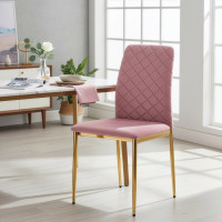 Jídelní židle MAVERIK Velvet - růžová/zlatá