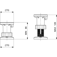 Aqualine Samolepící nohy pro sprchovou vaničku, v. 86-126mm (5ks/sada) PQ115