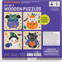 Mudpuppy Dřevěné halloweenské puzzle sada 4 puzzle