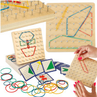 Geoboard - dřevěná motorická hra s gumičkami