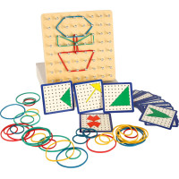 Geoboard - dřevěná motorická hra s gumičkami