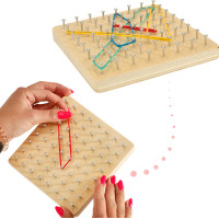 Geoboard - dřevěná motorická hra s gumičkami