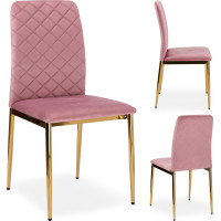 Jídelní židle MAVERIK Velvet - růžová/zlatá Jídelní židle MAVERIK Velvet - růžová/zlatá