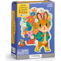 Mudpuppy Puzzle s blahopřáním Zajíček s kyticí
