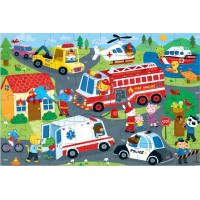 Mudpuppy Velké podlahové puzzle Záchranná vozidla 48 dílků