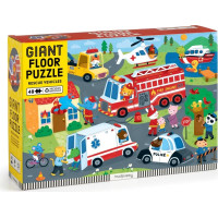 Mudpuppy Velké podlahové puzzle Záchranná vozidla 48 dílků