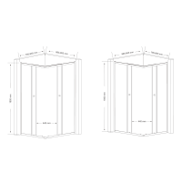 Aqualine AGGA obdélníková sprchová zástěna 900x800mm, čiré sklo HLF809Y