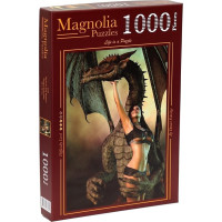 MAGNOLIA Puzzle Dívka s drakem 1000 dílků