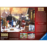 RAVENSBURGER Puzzle Lokomotiva v bílém ruchu 1000 dílků