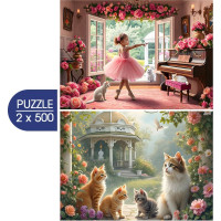 ALIPSON Puzzle Malá balerína a Romantická zahrada 2x500 dílků