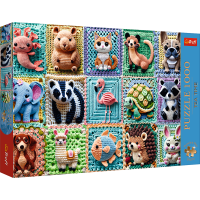 TREFL Puzzle Premium Plus Háčkovaná zvířátka 1000 dílků
