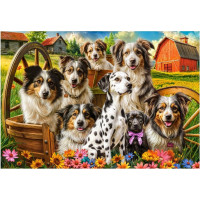 CASTORLAND Puzzle Šťastní psi na venkově 1000 dílků