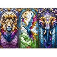 TREFL Puzzle Vitráž se zvířaty 1000 dílků