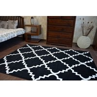 Moderní koberec černo-bílý F343