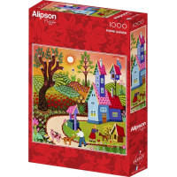 ALIPSON Čtvercové puzzle Zahrada s máky 1000 dílků