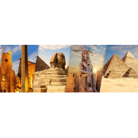 BLUEBIRD Panoramatické puzzle Objevte Egypt – Luxor a Gíza 1000 dílků