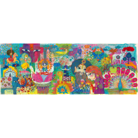 DJECO Panoramatické puzzle Kouzelná Indie 1000 dílků