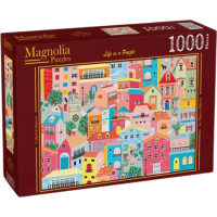 MAGNOLIA Puzzle Barevné domy 1000 dílků