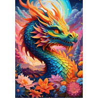 ALIPSON Puzzle Barevný drak 1000 dílků