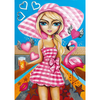 MAGNOLIA Puzzle Dáma v růžovém 1000 dílků