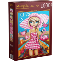 MAGNOLIA Puzzle Dáma v růžovém 1000 dílků