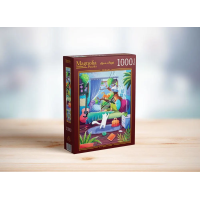 MAGNOLIA Puzzle Dívka a její kočky 1000 dílků
