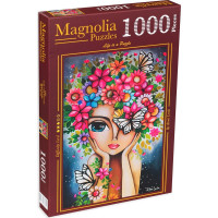 MAGNOLIA Puzzle Dívka s květinami 1000 dílků