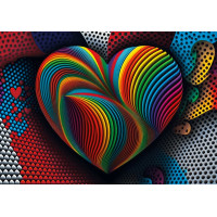 YAZZ Puzzle Duhové srdce 1000 dílků