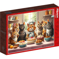 ALIPSON Puzzle Kočičí pekařky v akci 1000 dílků