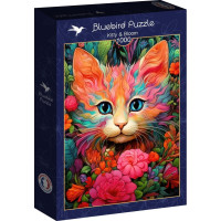 BLUEBIRD Puzzle Kotě a květiny 1000 dílků