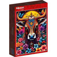 ALIPSON Puzzle Kráva a tajemství květin 1000 dílků