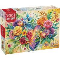 YAZZ Puzzle Květinové srdce 1000 dílků