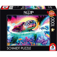 SCHMIDT Puzzle Neonová želva 1000 dílků