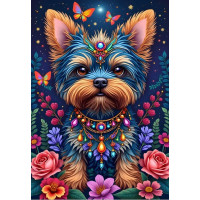 ALIPSON Puzzle Pejsek v říši květin 1000 dílků