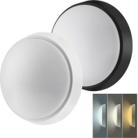 Solight LED venkovní osvětlení, nastavitelná teplota světla - 3CCT, 15/18/20W, 1800lm, 22cm, 2v1 - bílý a černý kryt