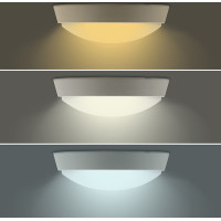 Solight LED venkovní osvětlení, nastavitelná teplota světla - 3CCT, 15/18/20W, 1800lm, 22cm, 2v1 - bílý a černý kryt