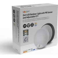 Solight LED venkovní osvětlení se senzorem, 3 CCT, 15/18/20W, 1800lm, 22cm, 2v1 - bílý a černý kryt