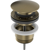 Sapho Umyvadlová výpust 5/4“, click-clack, velká zátka, 10-65mm, zlato mat CV1002G