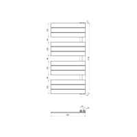 Aqualine MYTHOS otopné těleso 500x1130mm, černá mat LLM511B