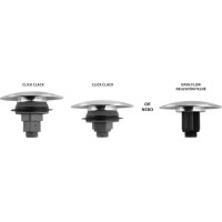 Sapho Umyvadlová výpust 5/4“, click-clack, velká zátka, 5-65mm, keramika bílá CV1110C