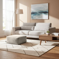 Taburet CHILL SPOT Velvet Stripes 45x45x25 cm - Taupe