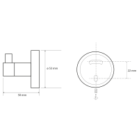 Sapho X-ROUND COPPER háček, měď mat XR205PG