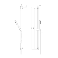 Sapho Sprchová souprava, posuvný držák, 800mm, zlato mat SC716G