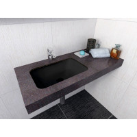 Sapho JAPURA umyvadlo zápustné, litý mramor, 55x36cm, černá mat 50135B